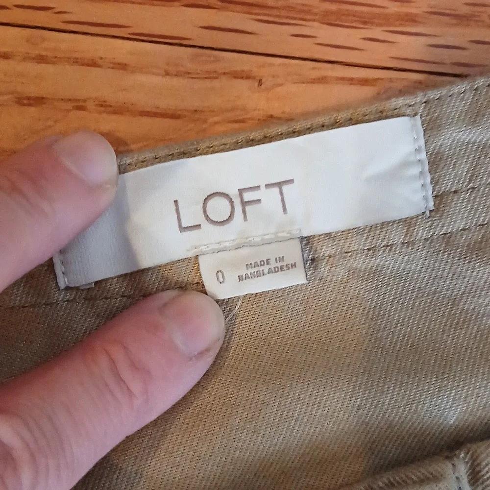 Loft Sleeveless Button-Front Dress in Khaki